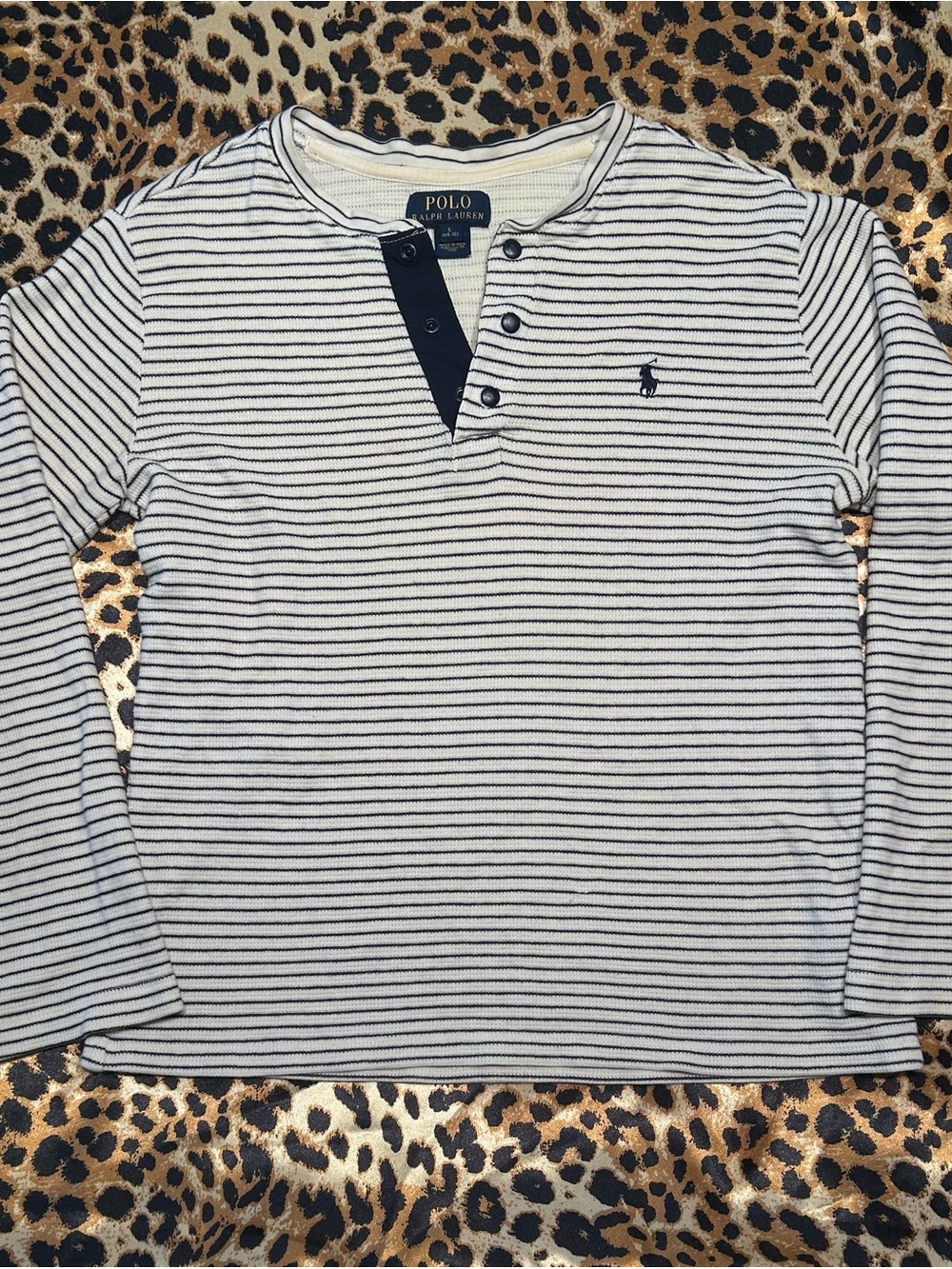 Polo Ralph Lauren Girls Striped Henley Long Sleeve Shirt *see description*